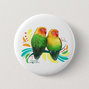 Badge Rond 5 Cm Fischer Lovebirds