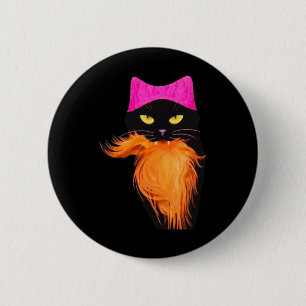 Badge Rond 5 Cm Fistante Chat Lady Funny Halloween Costume Idée Fe
