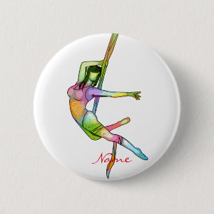 Badge Rond 5 Cm Fitness aérienne Yoga Thunder_Cove