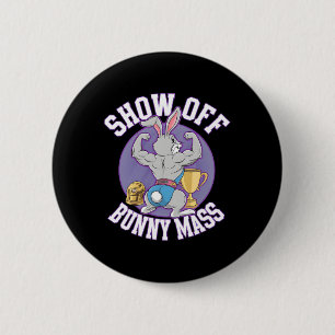 Badge Rond 5 Cm Fitness Bunny Bodybuilder Show Off Bunny M Funny R