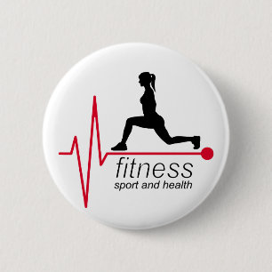 Badge Rond 5 Cm Fitness girl