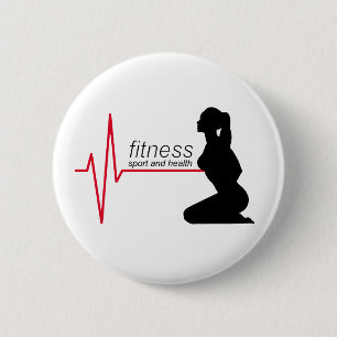 Badge Rond 5 Cm Fitness girl