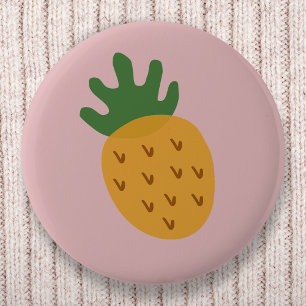 Badge Rond 5 Cm FIV ananas Sensibilisation à l'infertilité rose