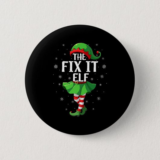 Badge Rond 5 Cm Fix It Elf Christmas Girls Women Elf Squad Xmas Fa (Devant)