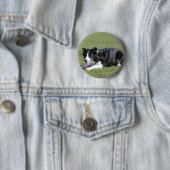 Badge Rond 5 Cm Fixation de border collie (En situation)