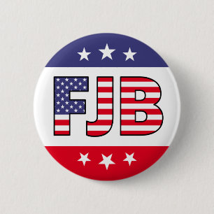 Badge Rond 5 Cm FJB anti Biden pro Trump American flag