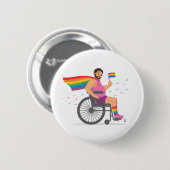 Badge Rond 5 Cm FLAG-BEAR-ERS Wheelrchaise hero (Devant & derrière)