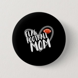 Badge Rond 5 Cm Flag Football Maman Coeur
