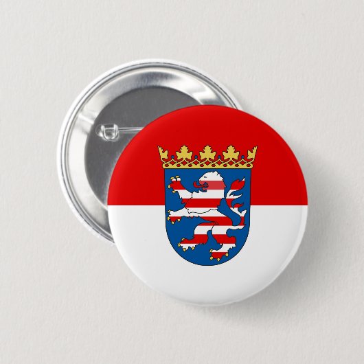 Badge Rond 5 Cm Flag of Hesse Pinback Button (Devant & derrière)