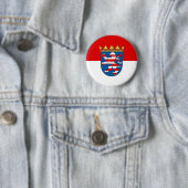 Badge Rond 5 Cm Flag of Hesse Pinback Button (En situation)