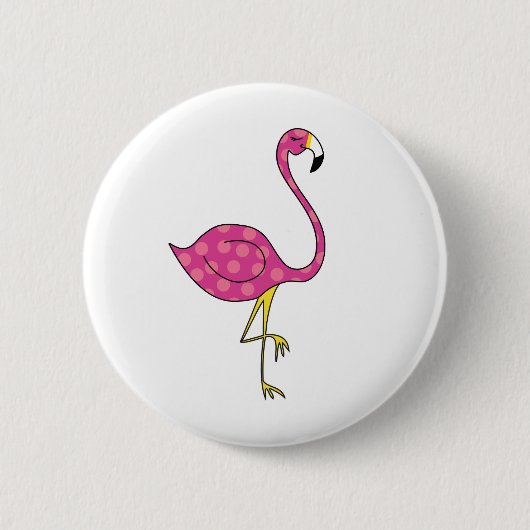 Badge Rond 5 Cm flamant (Devant)