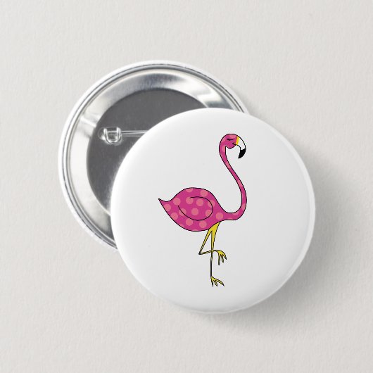 Badge Rond 5 Cm flamant (Devant & derrière)