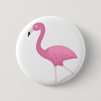 Badge Rond 5 Cm flamant plumeux rose