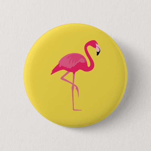 Badge Rond 5 Cm Flamant rose (Devant)