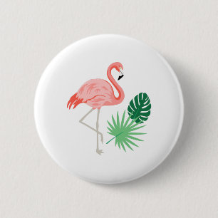 Badge Rond 5 Cm Flamant rose