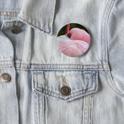 Badge Rond 5 Cm Flamant rose (En situation)