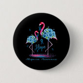 Badge Rond 5 Cm Flamant rose Alopécie (Devant)
