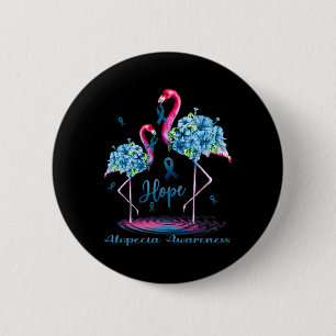Badge Rond 5 Cm Flamant rose Alopécie