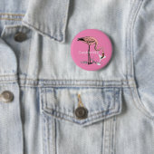 Badge Rond 5 Cm Flamant rose Boire Martini Thunder_Cove (En situation)