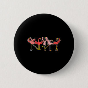 Badge Rond 5 Cm Flamant rose Chemise Femme Filles Jolie Danser Fla
