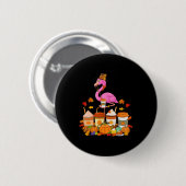 Badge Rond 5 Cm Flamant rose d'action de grâce portant Casquette C (Devant & derrière)