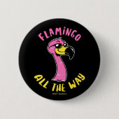 Badge Rond 5 Cm Flamant rose En Tout (Devant)