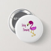 Badge Rond 5 Cm Flamant rose flamboyant (Devant & derrière)
