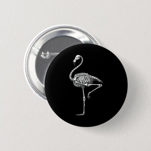 Badge Rond 5 Cm Flamant rose Halloween (Devant & derrière)