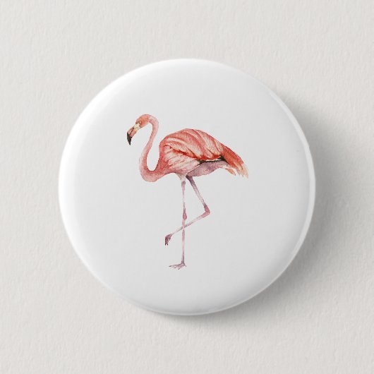 Badge Rond 5 Cm Flamant rose rose (Devant)