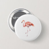 Badge Rond 5 Cm Flamant rose rose (Devant & derrière)