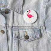 Badge Rond 5 Cm Flamant rose rose (En situation)