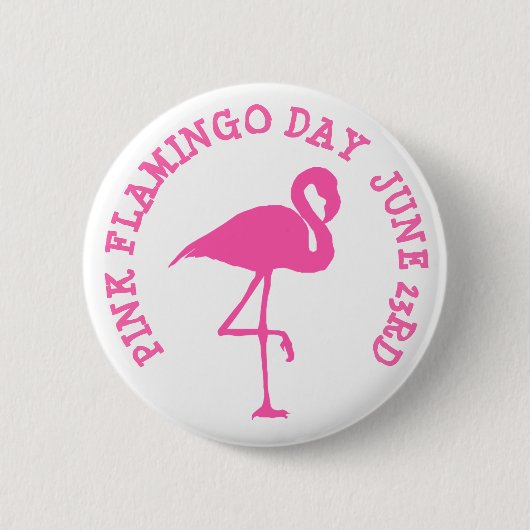Badge Rond 5 Cm Flamant rose ROSE JOUR 23JUIN BOUTON (Devant)