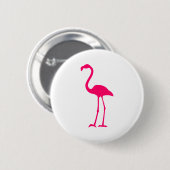 Badge Rond 5 Cm Flamant rose rose vif (Devant & derrière)