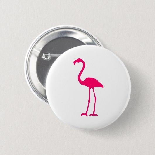Badge Rond 5 Cm Flamant rose rose vif (Devant & derrière)