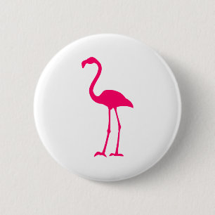 Badge Rond 5 Cm Flamant rose rose vif