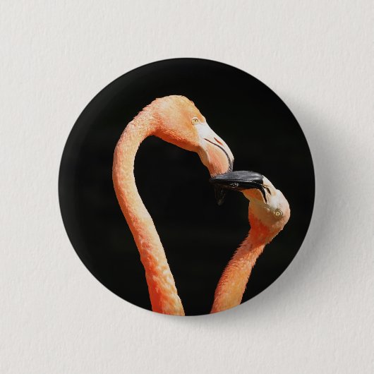 Badge Rond 5 Cm Flamants qui s'embrassent (Devant)