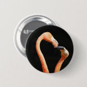 Badge Rond 5 Cm Flamants qui s'embrassent (Devant & derrière)