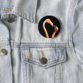 Badge Rond 5 Cm Flamants qui s'embrassent (En situation)