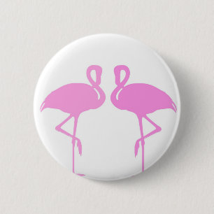 Badge Rond 5 Cm Flamants roses roses