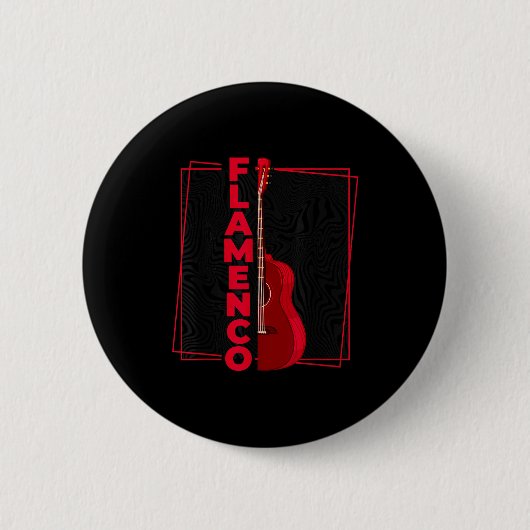 Badge Rond 5 Cm Flamenco _ Spanish Dance Guitar _ Spain Flamenco (Devant)