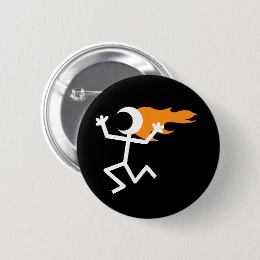 Badge Rond 5 Cm Flaming head (Devant & derrière)