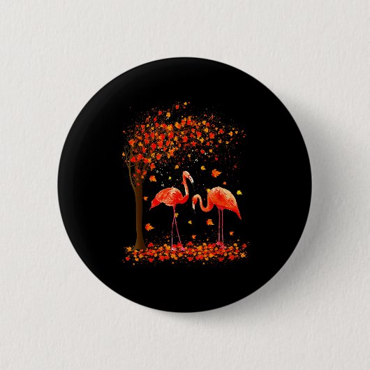 Badge Rond 5 Cm Flamingo Thanksgiving Halloween It's Fall Y'all Au (Devant)