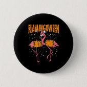 Badge Rond 5 Cm Flamingoween Pumpkin Flamingos Funny Bird Hallowee (Devant)