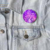 Badge Rond 5 Cm Flamme violette / Feu violet (En situation)