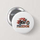 Badge Rond 5 Cm Flammes de moto Liberté (Devant & derrière)
