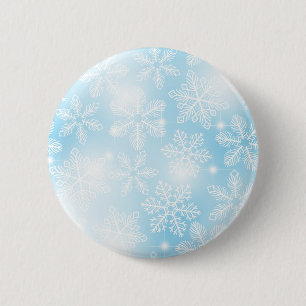 Badge Rond 5 Cm Flammes de neige et lumières bleues