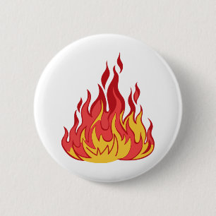 Badge Rond 5 Cm Flammes d'incendie