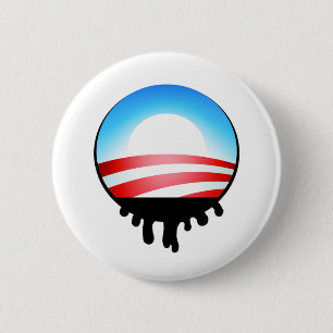 Badge Rond 5 Cm Flaque d'huile d'Obama BP
