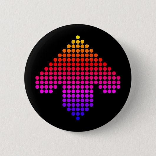 Badge Rond 5 Cm Flèche arc-en-ciel (Devant)