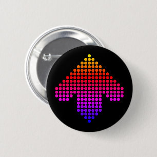 Badge Rond 5 Cm Flèche arc-en-ciel